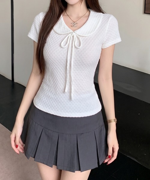 FAVORITO(ファヴォリート)の「デカ襟リボントップス(Tシャツ/カットソー・レディース・オフホワイト・F)」の9枚目の写真