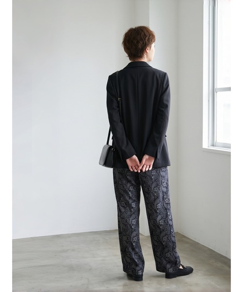 Sew loop(ソーループ)の「ペイズリー柄起毛あったかワイドパンツ(スラックス・レディース・グレー/ブラック・FREE)」の7枚目の写真