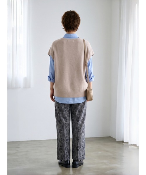 Sew loop(ソーループ)の「ペイズリー柄起毛あったかワイドパンツ(スラックス・レディース・グレー/ブラック・FREE)」の12枚目の写真