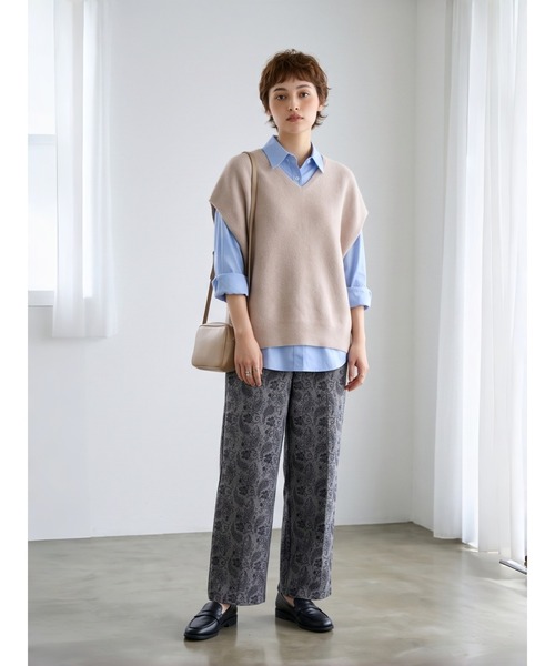 Sew loop(ソーループ)の「ペイズリー柄起毛あったかワイドパンツ(スラックス・レディース・グレー/ブラック・FREE)」の19枚目の写真