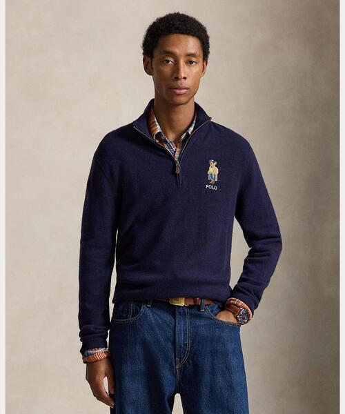 ポロ ラルフローレン ベアウールクォータージップセーター 秋冬 サイズXS 新品 Polo ベア ウール クォータージップ セーター（ニット/セーター