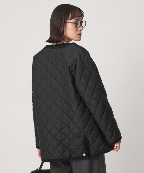 Traditional Weatherwear(トラディショナルウェザーウェア)の「【別注】<Traditional Weatherwear>ARKLEY Aライン キルティング ミドル ジャケット(その他アウター・レディース・ブラック/ブラウン・34/32)」の4枚目の写真
