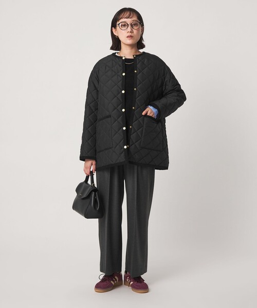 Traditional Weatherwear(トラディショナルウェザーウェア)の「【別注】<Traditional Weatherwear>ARKLEY Aライン キルティング ミドル ジャケット(その他アウター・レディース・ブラック/ブラウン・34/32)」の5枚目の写真