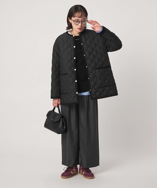Traditional Weatherwear(トラディショナルウェザーウェア)の「【別注】<Traditional Weatherwear>ARKLEY Aライン キルティング ミドル ジャケット(その他アウター・レディース・ブラック/ブラウン・34/32)」の6枚目の写真