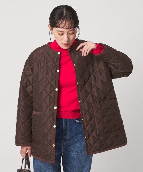 Traditional Weatherwear(トラディショナルウェザーウェア)の「【別注】<Traditional Weatherwear>ARKLEY Aライン キルティング ミドル ジャケット(その他アウター・レディース・ブラック/ブラウン・34/32)」の9枚目の写真