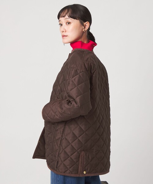 Traditional Weatherwear(トラディショナルウェザーウェア)の「【別注】<Traditional Weatherwear>ARKLEY Aライン キルティング ミドル ジャケット(その他アウター・レディース・ブラック/ブラウン・34/32)」の10枚目の写真