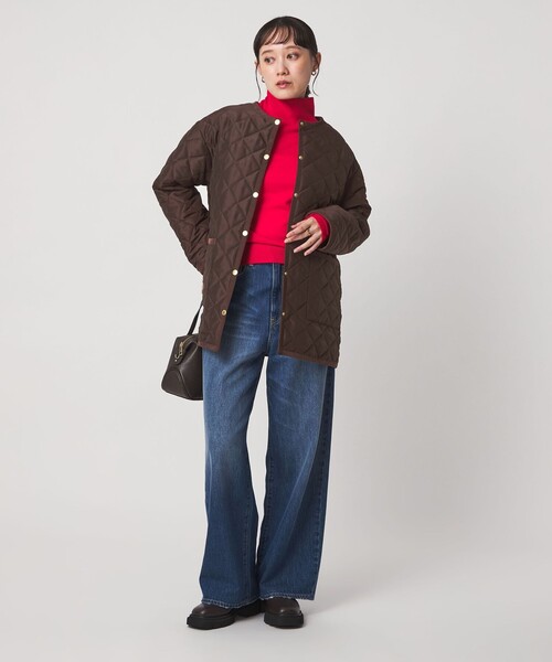Traditional Weatherwear(トラディショナルウェザーウェア)の「【別注】<Traditional Weatherwear>ARKLEY Aライン キルティング ミドル ジャケット(その他アウター・レディース・ブラック/ブラウン・34/32)」の13枚目の写真