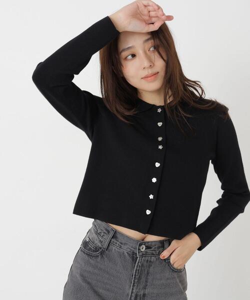 NATURAL BEAUTY BASIC(ナチュラルビューティーベーシック)の「襟付アソートボタンカーディガン(カーディガン/ボレロ・レディース・ライトグリーン/グレー/ブラック・FREE)」の2枚目の写真