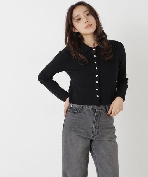 NATURAL BEAUTY BASIC(ナチュラルビューティーベーシック)の「襟付アソートボタンカーディガン(カーディガン/ボレロ・レディース・ライトグリーン/グレー/ブラック・FREE)」の5枚目の写真