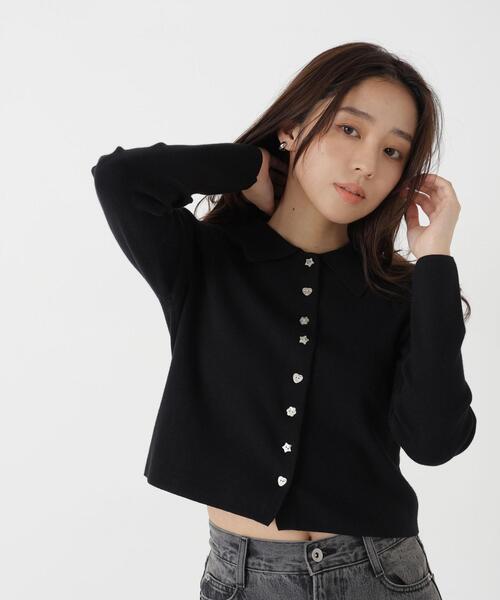 NATURAL BEAUTY BASIC(ナチュラルビューティーベーシック)の「襟付アソートボタンカーディガン(カーディガン/ボレロ・レディース・ライトグリーン/グレー/ブラック・FREE)」の7枚目の写真