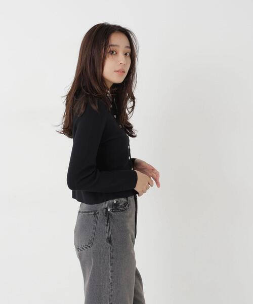 NATURAL BEAUTY BASIC(ナチュラルビューティーベーシック)の「襟付アソートボタンカーディガン(カーディガン/ボレロ・レディース・ライトグリーン/グレー/ブラック・FREE)」の9枚目の写真
