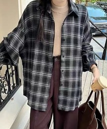 オーバーサイズ ネルチェックシャツ
