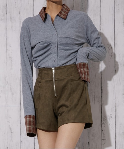 GORGE(ゴージ)の「スエード調 フロントZIPショートパンツ|全3色(その他パンツ・レディース・グレイッシュベージュ/ブラック/カーキ・F)」の12枚目の写真