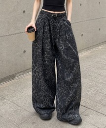 HOOK for girls レオパードワイドパンツ