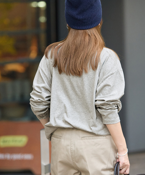 JOURNAL STANDARD(ジャーナルスタンダード)の「ラウンドヘムピグメントロンT(Tシャツ/カットソー・レディース・パープル/チャコールグレー/ブラック系その他・FREE)」の15枚目の写真
