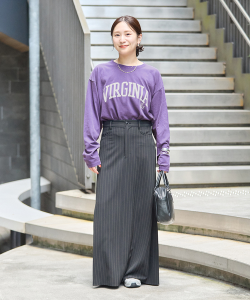 JOURNAL STANDARD(ジャーナルスタンダード)の「ラウンドヘムピグメントロンT(Tシャツ/カットソー・レディース・パープル/チャコールグレー/ブラック系その他・FREE)」の19枚目の写真
