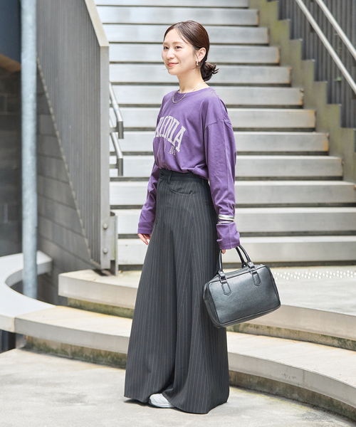JOURNAL STANDARD(ジャーナルスタンダード)の「ラウンドヘムピグメントロンT(Tシャツ/カットソー・レディース・パープル/チャコールグレー/ブラック系その他・FREE)」の20枚目の写真