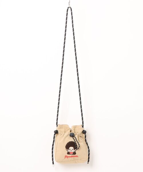 STATUS（ステイタス）の「モンチッチ monchhichi ナイロン 軽量 肩掛け 斜め掛け ショルダーバッグ サコッシュ（ショルダーバッグ・メンズ・ベージュ/アイボリー/レッド・FREE）」の2枚目の写真