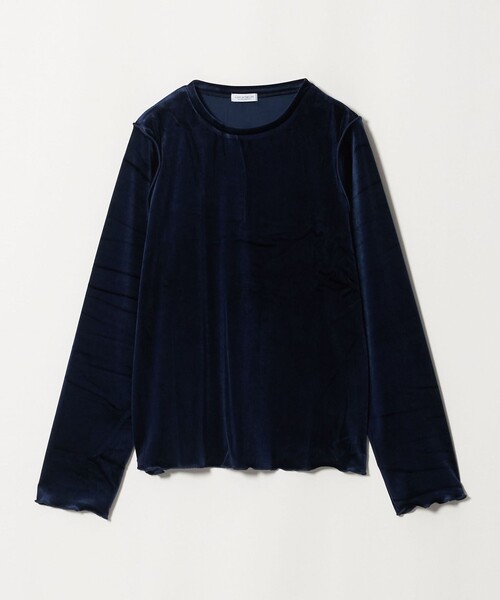 A DAY IN THE LIFE UNITED ARROWS(アデイインザライフユナイテッドアローズ)の「ベロア ロングスリーブ カットソー -ウォッシャブル- <A DAY IN THE LIFE>(Tシャツ/カットソー・レディース・オフホワイト/ライトピンク/モカ/ネイビー・FREE)」の4枚目の写真