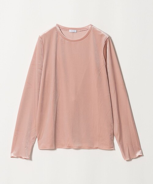 A DAY IN THE LIFE UNITED ARROWS(アデイインザライフユナイテッドアローズ)の「ベロア ロングスリーブ カットソー -ウォッシャブル- <A DAY IN THE LIFE>(Tシャツ/カットソー・レディース・オフホワイト/ライトピンク/モカ/ネイビー・FREE)」の1枚目の写真