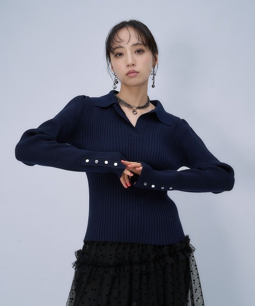 HARE（ハレ）の「タイトスキッパーニット(HARE)（ニット/セーター・レディース・ブラック/ネイビー・FREE）」の19枚目の写真