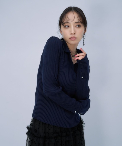 HARE（ハレ）の「タイトスキッパーニット(HARE)（ニット/セーター・レディース・ブラック/ネイビー・FREE）」の20枚目の写真