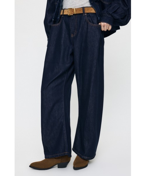 MOUSSY(マウジー)の「LOOSE WAIST DENIM STRAIGHT(デニムパンツ・レディース・ワンウォッシュ/ブルー・0/2/1)」の1枚目の写真