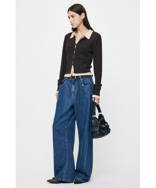MOUSSY(マウジー)の「LOOSE WAIST DENIM STRAIGHT(デニムパンツ・レディース・ワンウォッシュ/ブルー・0/2/1)」の5枚目の写真