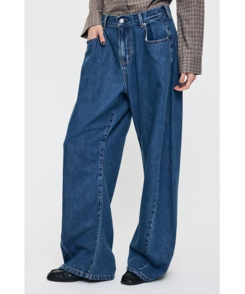 MOUSSY(マウジー)の「LOOSE WAIST DENIM STRAIGHT(デニムパンツ・レディース・ワンウォッシュ/ブルー・0/2/1)」の7枚目の写真