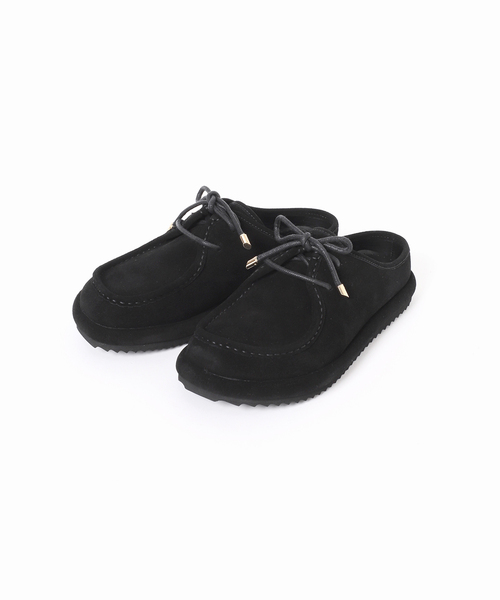journal standard L'essage（ジャーナルスタンダードレサージュ）の「CAMINANDO/カミナンド SUEDE LACE UP MULES ミュール（その他シューズ・レディース・ブラック・9/XX-SMALL/7/6）」の3枚目の写真