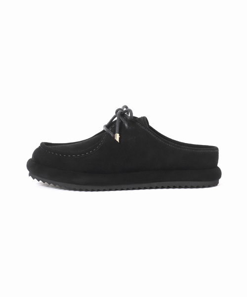journal standard L'essage（ジャーナルスタンダードレサージュ）の「CAMINANDO/カミナンド SUEDE LACE UP MULES ミュール（その他シューズ・レディース・ブラック・9/XX-SMALL/7/6）」の4枚目の写真