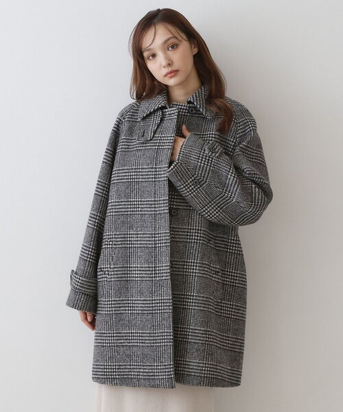 DRESSTERIOR(ドレステリア)の「バルマカンコクーンコート(ステンカラーコート・レディース・ナチュラル/ブラック系1・36)」の2枚目の写真