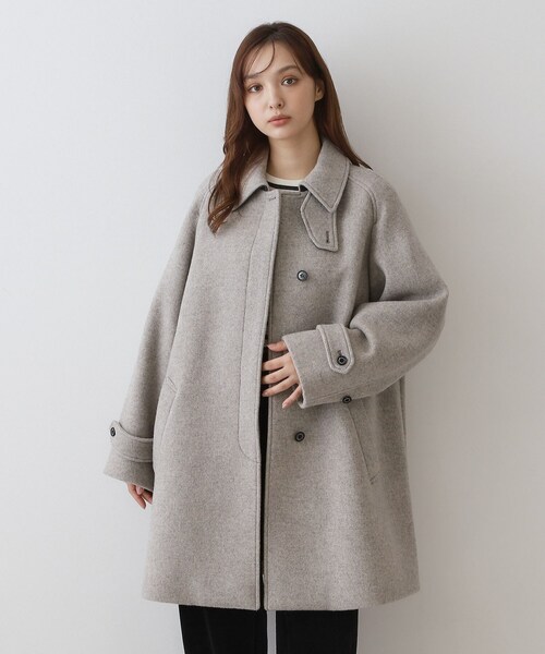 DRESSTERIOR(ドレステリア)の「バルマカンコクーンコート(ステンカラーコート・レディース・ナチュラル/ブラック系1・36)」の1枚目の写真