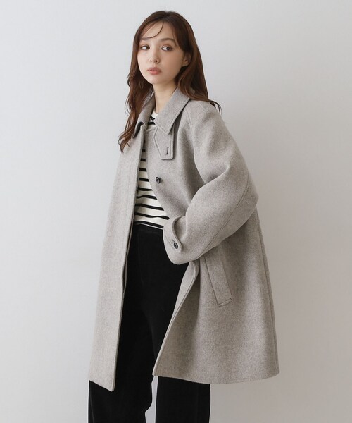 DRESSTERIOR(ドレステリア)の「バルマカンコクーンコート(ステンカラーコート・レディース・ナチュラル/ブラック系1・36)」の5枚目の写真