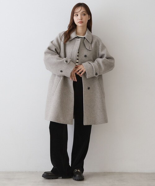 DRESSTERIOR(ドレステリア)の「バルマカンコクーンコート(ステンカラーコート・レディース・ナチュラル/ブラック系1・36)」の6枚目の写真