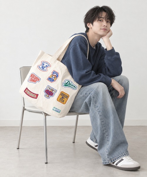 DISCUS（ディスカス）の「DISCUS ヴィンテージライン 刺繍ワッペントート（トートバッグ・メンズ・オフホワイト・FREE）」の14枚目の写真