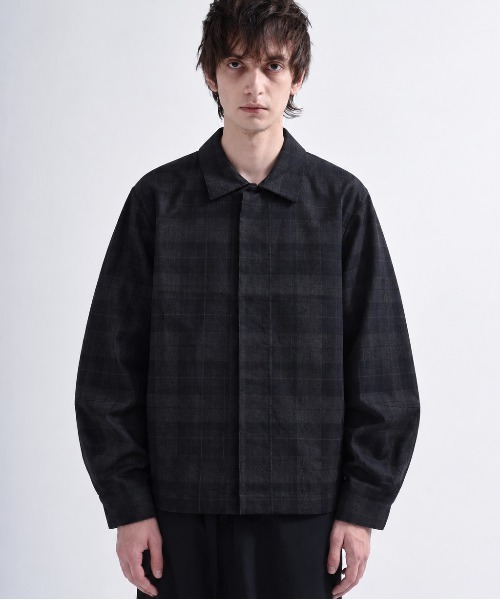 ryaw(リャウ)の「【ryaw】Tierage check shirts(シャツ/ブラウス・メンズ・ブラック・3/2)」の1枚目の写真