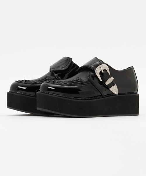 YOSUKE(ヨースケ)の「「YOSUKE/ヨースケ」アツゾコベルティッドスニーカー(スニーカー・レディース・ホワイト/ブラック×ホワイト/ブラック/クリアブラック/ブラック系その他/アニマル/ピンク系その他・L/M/S/LL)」の3枚目の写真