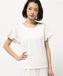 Ray BEAMS | Ray BEAMS / レース フレアースリーブ ラウンドネック(Tシャツ/カットソー)