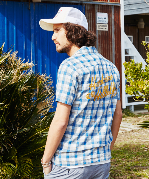 HYSTERIC GLAMOUR（ヒステリックグラマー）の「HILLBILLYS刺繍 半袖オープンカラーSH（シャツ/ブラウス・メンズ・イエロー系その他/レッド系その他・MEDIUM/SMALL/LARGE）」の4枚目の写真