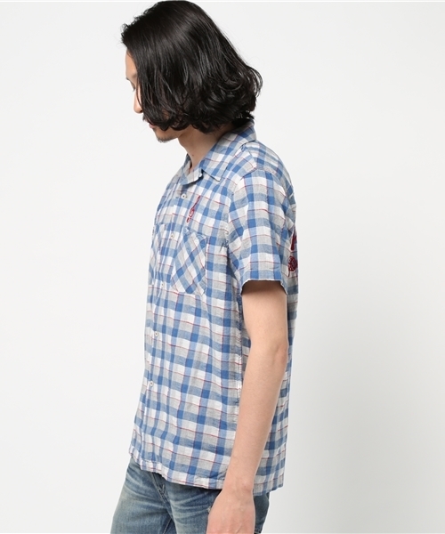 HYSTERIC GLAMOUR（ヒステリックグラマー）の「HILLBILLYS刺繍 半袖オープンカラーSH（シャツ/ブラウス・メンズ・イエロー系その他/レッド系その他・MEDIUM/SMALL/LARGE）」の14枚目の写真