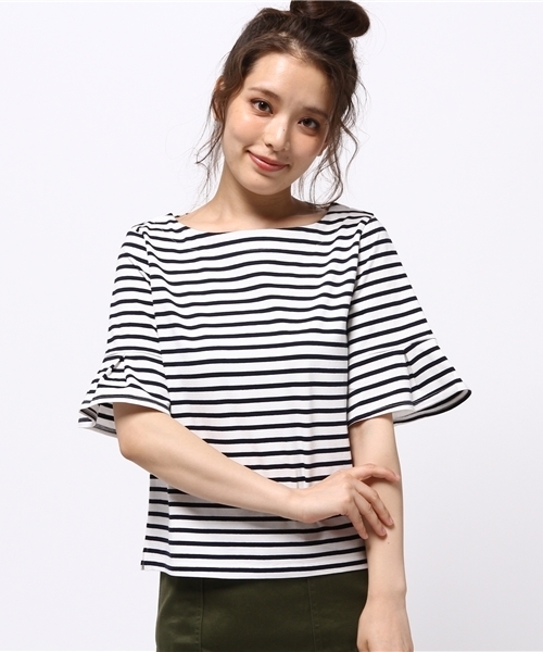 archives（アルシーヴ）の「度詰め天竺Tシャツ（Tシャツ/カットソー・レディース・オフホワイト/ネイビー/オレンジ/カーキ/ブラック・MEDIUM）」の4枚目の写真