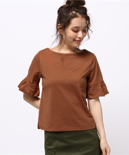 archives（アルシーヴ）の「度詰め天竺Tシャツ（Tシャツ/カットソー・レディース・オフホワイト/ネイビー/オレンジ/カーキ/ブラック・MEDIUM）」の5枚目の写真