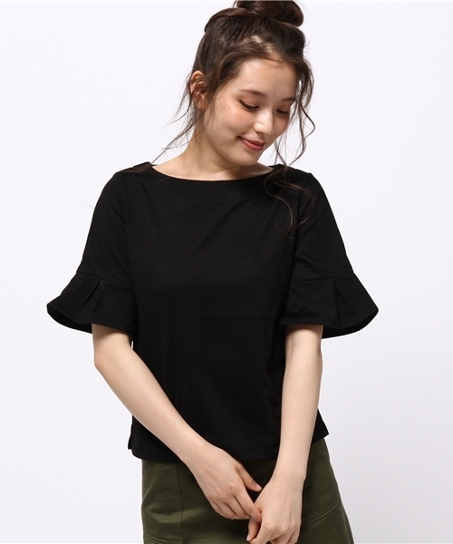 archives（アルシーヴ）の「度詰め天竺Tシャツ（Tシャツ/カットソー・レディース・オフホワイト/ネイビー/オレンジ/カーキ/ブラック・MEDIUM）」の3枚目の写真