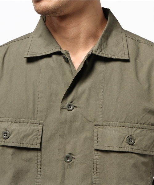 URBAN RESEARCH（アーバンリサーチ）の「UR タイプライターミリタリーS/Sシャツ（シャツ/ブラウス・メンズ・ネイビー/ベージュ/カーキ・LARGE/MEDIUM）」の10枚目の写真