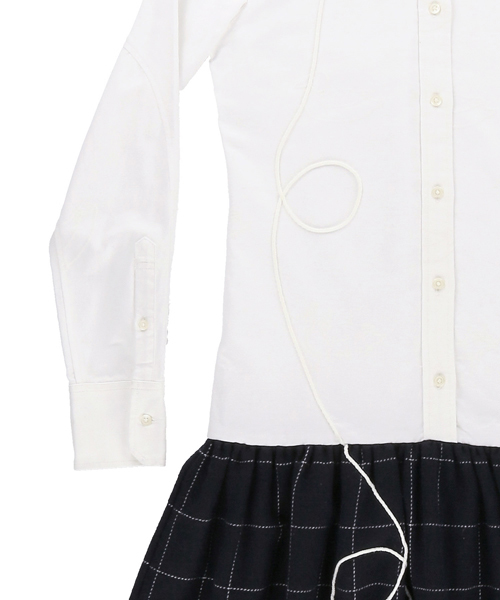 koe×THOM BROWNE（コエトムブラウン）の「[KOE×THOM BROWNE]WOMENS DUCK SHIRTDRESS（シャツワンピース・レディース・ホワイト・MEDIUM/SMALL/LARGE）」の4枚目の写真