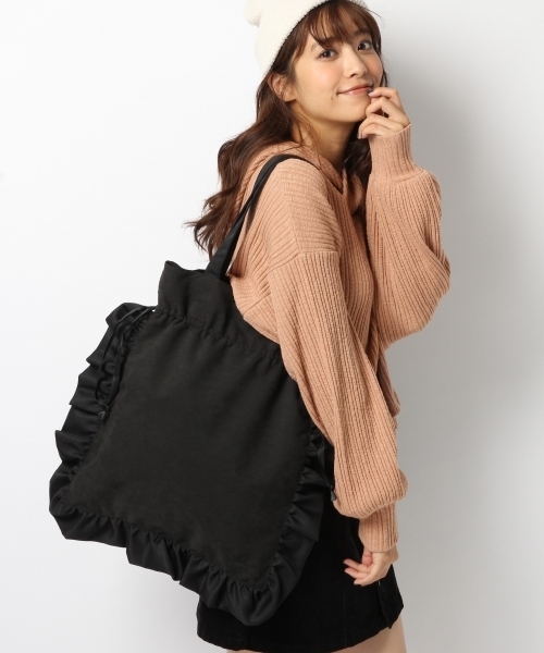 Heather（ヘザー）の「フリルショルダー3　734983 （ショルダーバッグ・レディース・ベージュ系その他/ブラック系その他/キャメル・ONE SIZE/FREE）」の4枚目の写真