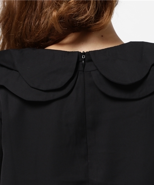 merlot plus(メルロープリュス)の「ダブルフラワー襟ブラウス2525(シャツ/ブラウス・レディース・ブラック/ベージュ/ネイビー/オフホワイト・FREE)」の14枚目の写真