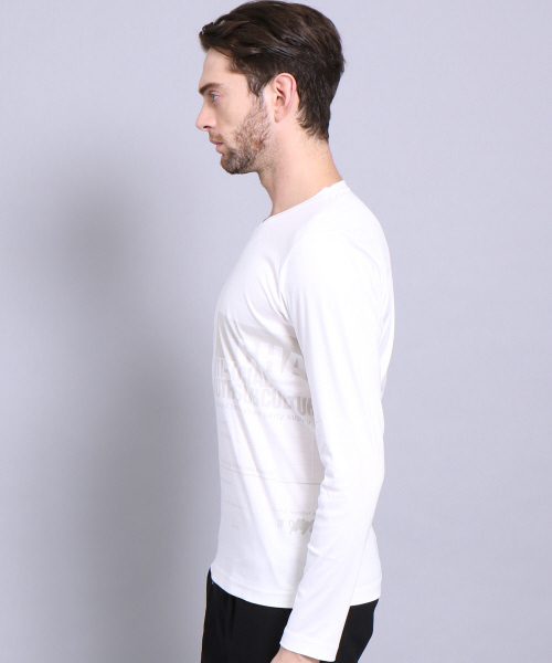 5351 POUR LES HOMMES（ゴーサンゴーイチプールオム）の「シルフィースムースプリントＶネック（Tシャツ/カットソー・メンズ・オフホワイト/カーキ/ブラック・2/3/1）」の5枚目の写真