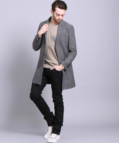 5351 POUR LES HOMMES（ゴーサンゴーイチプールオム）の「シルフィースムースプリントＶネック（Tシャツ/カットソー・メンズ・オフホワイト/カーキ/ブラック・2/3/1）」の14枚目の写真